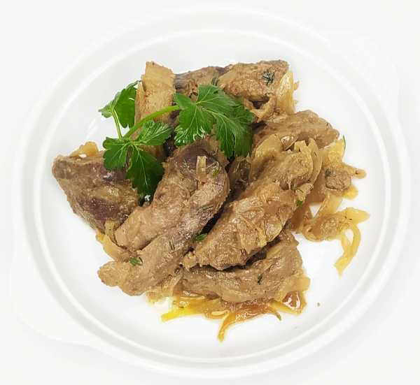 Печень говяжья с луком