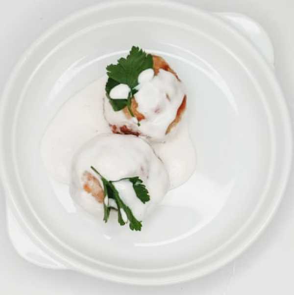 Ёжики мясные с соусом бешамель